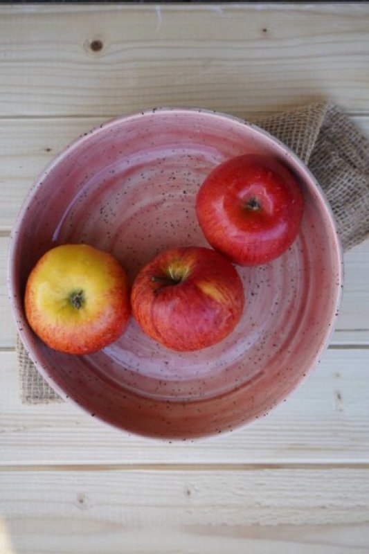 handgetöpferte Keramik Pasta Bowl - rosa grau