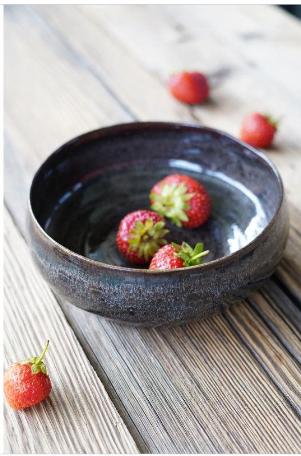 Keramik Bowl Schale handgetöpfer– braun schimmernd